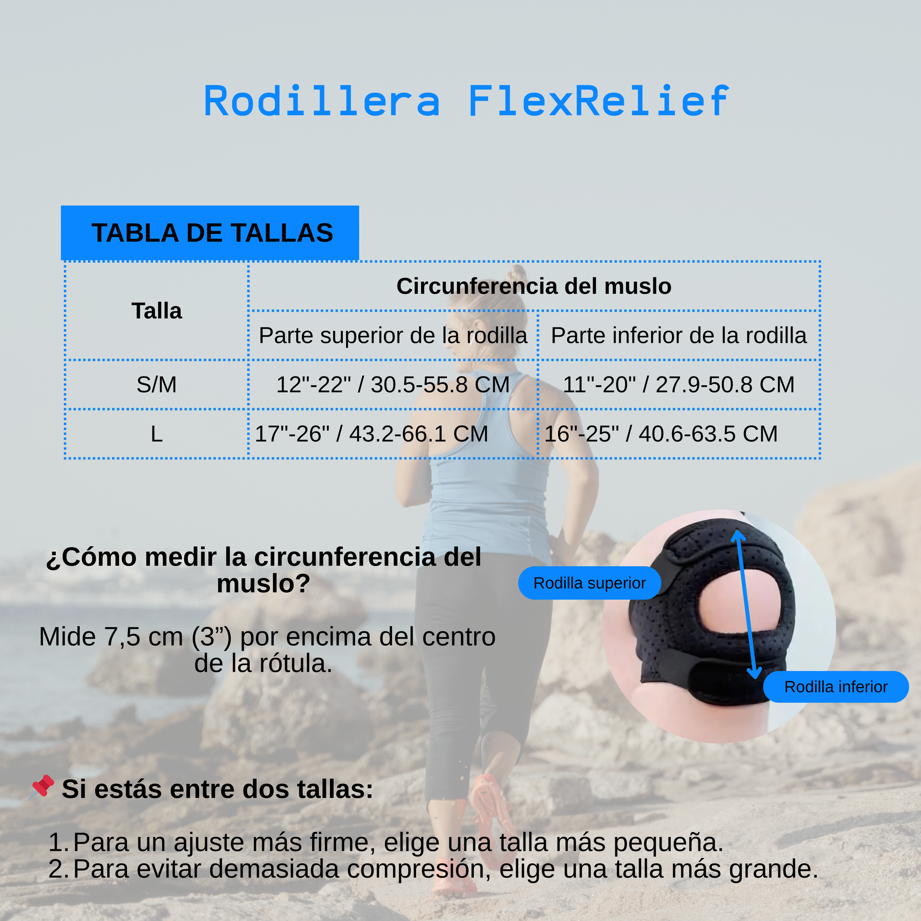 FlexRelief - Rodillera de Compresión Ortopédica para Dolor y Movilidad Total