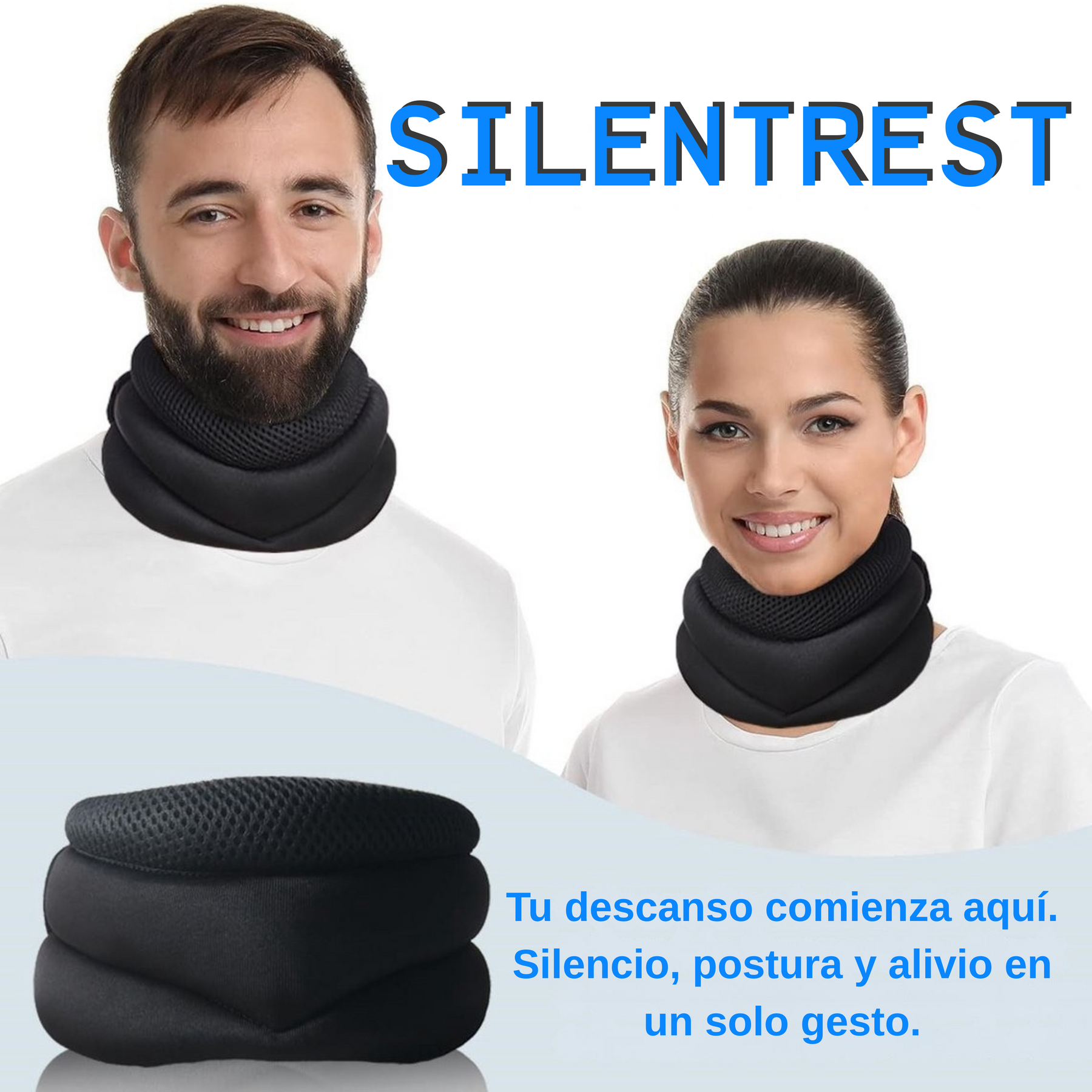SilentRest – Almohada Cervical Viscoelástica para Dormir Mejor Sin Dolor