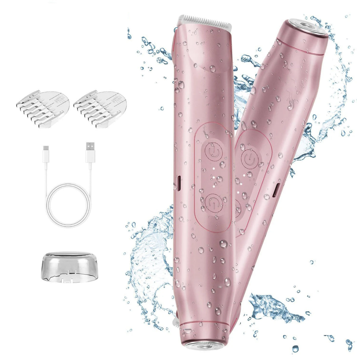 Women's specialized body hair shaving 2-in-1 electric shaver, dual head design, private, armpit hair, leg hair removal device