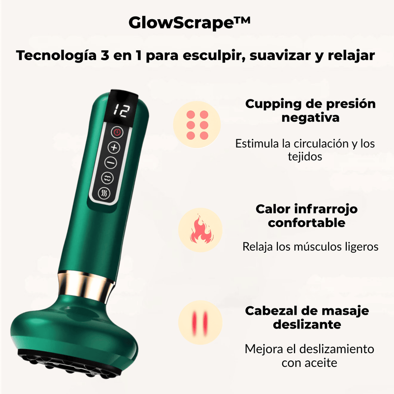 GlowScrape™ – Masajeador 3 en 1 Anticelulitis y Alivio Corporal